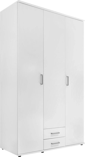 Mömax Drehtürenschrank in Weiß mit integrierten Schubladen, B/T/H: 119,6 x 53,5 x 196,3 cm - Bild 1