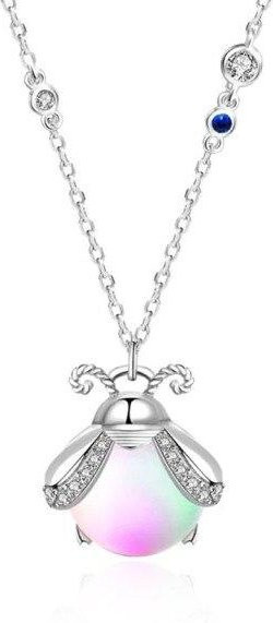 Halskette Glühwürmchen-Anhänger, 925 Silber, Damen, 45 cm - Bild 1