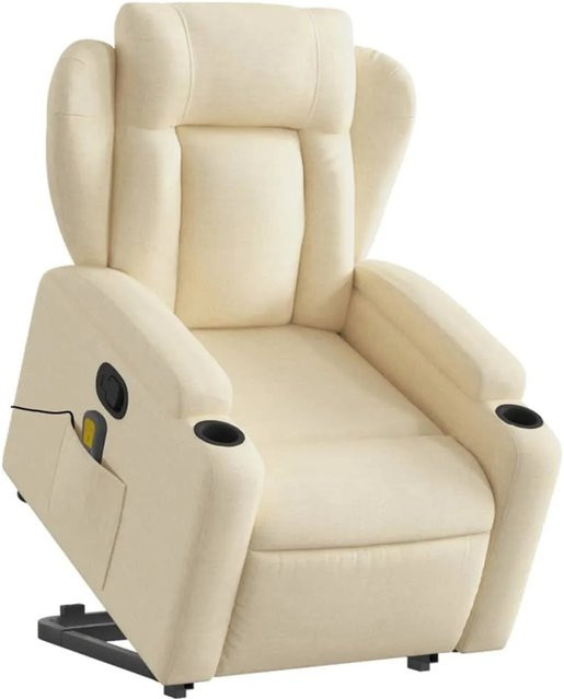 vidaXL Massagesessel mit Aufstehhilfe in Creme aus Stoff Modell 11 - Bild 1