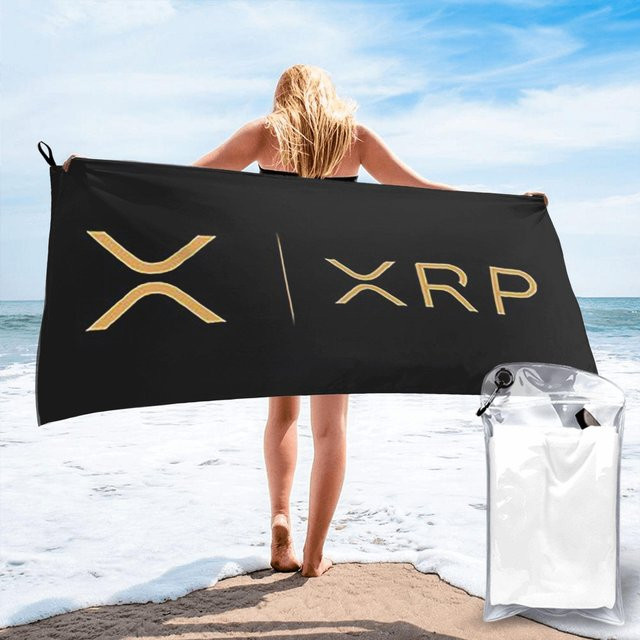 JMG Household Supplies Xrp Strandtuch aus Mikrofaser, Schwarz, B: 70 cm, L: 140 cm - Bild 1