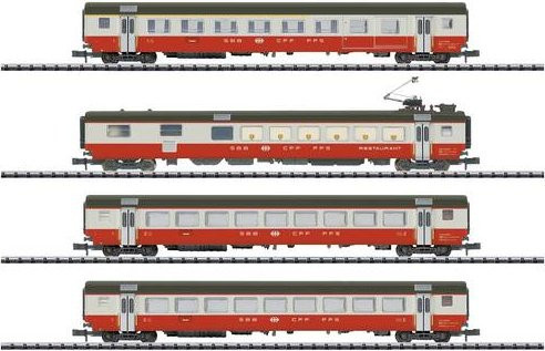 MiniTrix Swiss Express der SBB Personenwagen, 4er-Set, Spur N - Bild 1