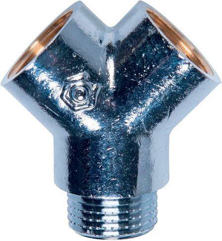 Cornat Gabelstück aus Messing in Silber mit 1/2 Zoll Innengewinde - Bild 1