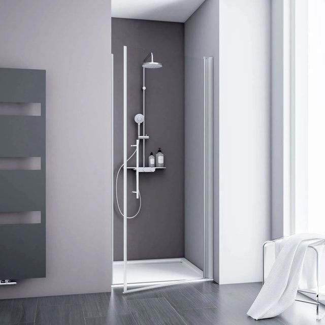 Schulte ExpressPlus Drehtür AlexaStyle2.0 in Nische Alunatur Silver, B: 90 cm, H: 192 cm - Bild 1