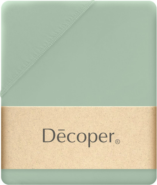 Decoper Mako-Feinjersey Spannbettlaken aus 100% Baumwolle, grün, B/L: 140-160 x 200 cm - Bild 1