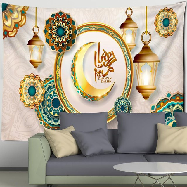 Super Six Wandteppich Ramadan Design in Braun und Multicolour, B/H: 95 x 70 cm - Bild 1