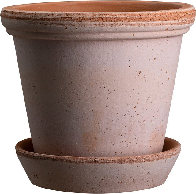 Bergs Potter Blumentopf The Flora Raw Pot mit Untersetzer, Farbe: Rosa, Durchmesser: 12 cm - Bild 1