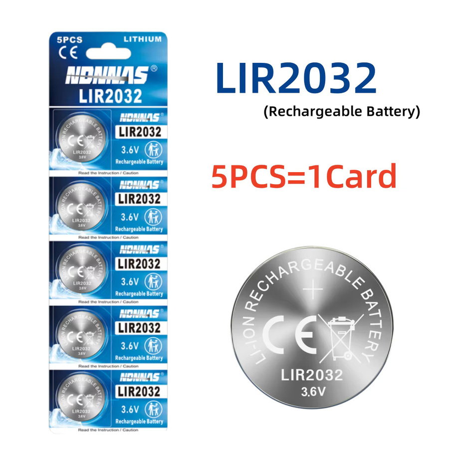 SCRCEO LIR2032 Knopfbatterie 3,6 V wiederaufladbare Lithium-Batterie in Silber - Bild 2
