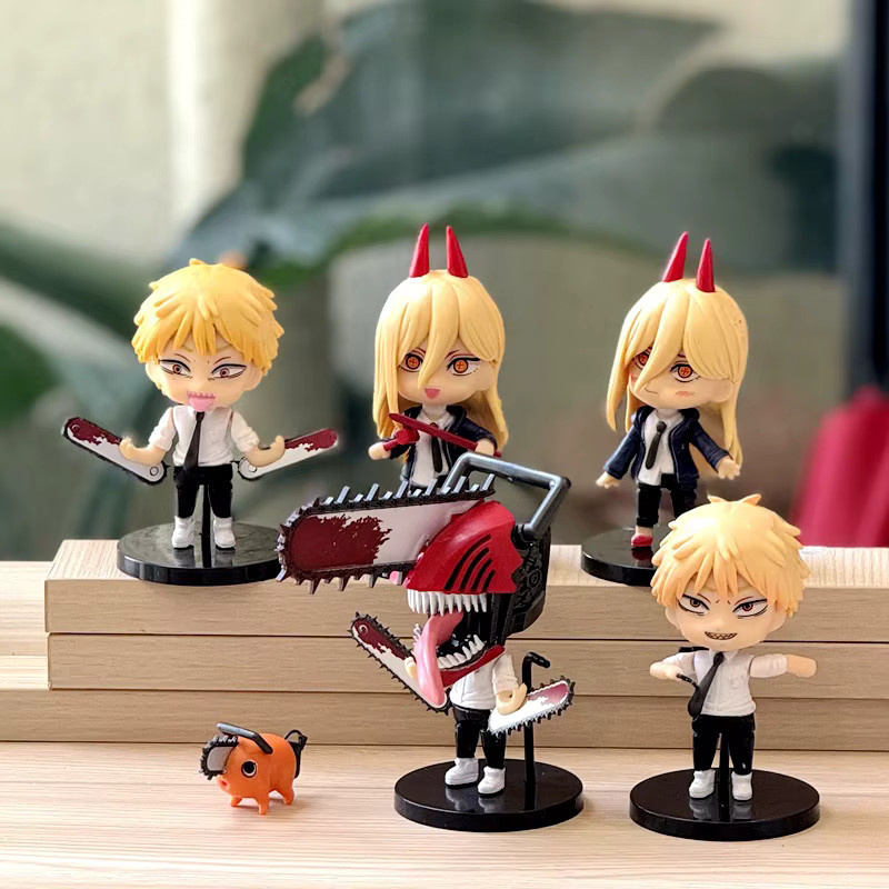 Bandai Chainsaw Man Denji Pochita Makima Q-Version Actionfiguren, 6-teiliges Set - Bild 2