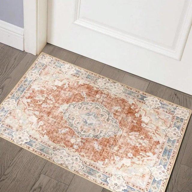 Waschbare Teppichmatte Lodestar im Boho Vintage Design, rutschfest und modern, Mehrfarbig, B/T/H: 60 x 40 x 1 cm - Bild 1