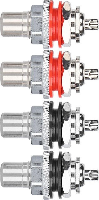 Monoso C401R 4-teiliges Cinch-Buchsenterminal aus rhodiniertem Kupfer in Grau - Bild 1