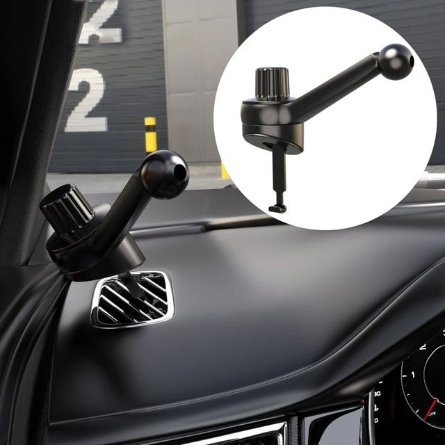 McGiLLon Universal Handyhalterung für die Lüftung mit 17mm Kugelkopf und Spirale Haken in Schwarz für GPS und Smartphone - Bild 1