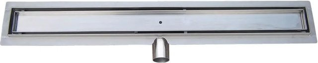 Glasdeals Befliesbare Edelstahl-Duschrinne in Grau und Silber mit Einleger und Siphon, Länge: 80 cm - Bild 1