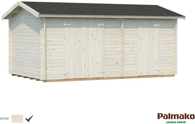 Palmako Jari Blockbohlenhaus aus Fichtenholz mit Satteldach in Braun, B/H/T: 550 x 251 x 300 cm - Bild 1