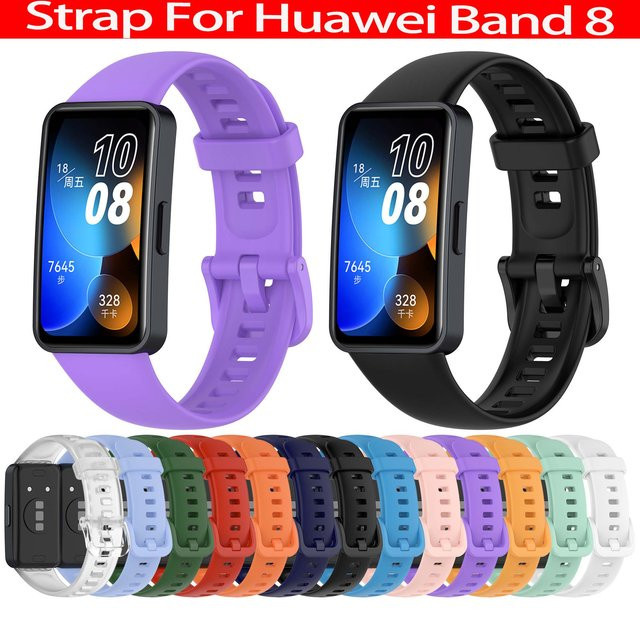 Huawei Uhrenarmband Silikon, Schwarz, Huawei Band 8/9/10 - Bild 1
