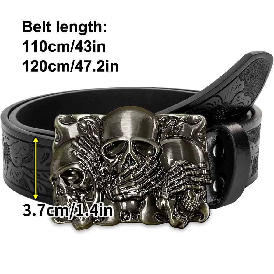 Mttzo Gürtel, Totenkopf, Legierung, Unisex - Bild 2