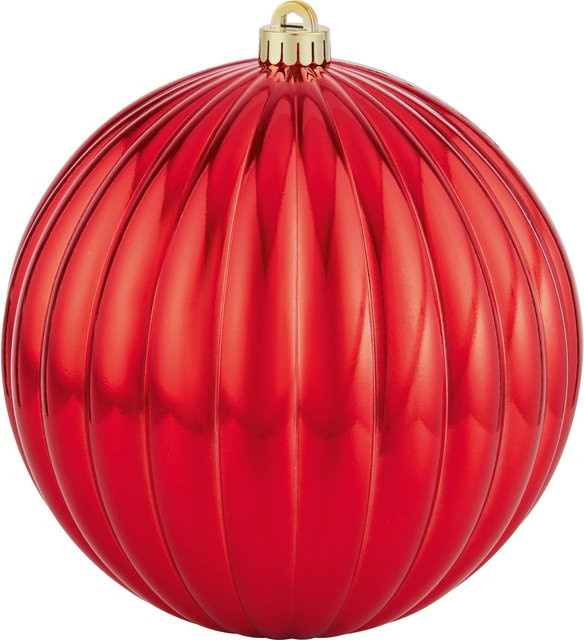 OBI Weihnachtskugel aus Kunststoff in Rot, Durchmesser: 20 cm - Bild 1