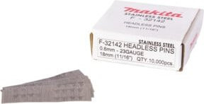Makita Stifte VA BPT350 F-32142 aus Edelstahl in Silber, Durchmesser: 0,6 mm, Länge: 18 mm - Bild 1