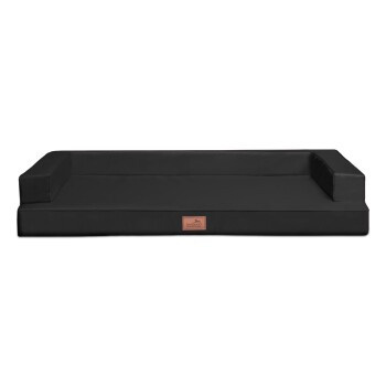 Tierlando GIBSON VISCO Orthopädisches Hundesofa aus Kunstleder in Schwarz, B/T/H: 80 x 60 x 22 cm - Bild 2