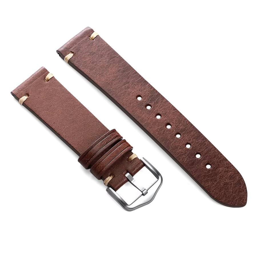 Uhrenarmband Rindsleder, matt, mit Nähten, Unisex - Bild 3