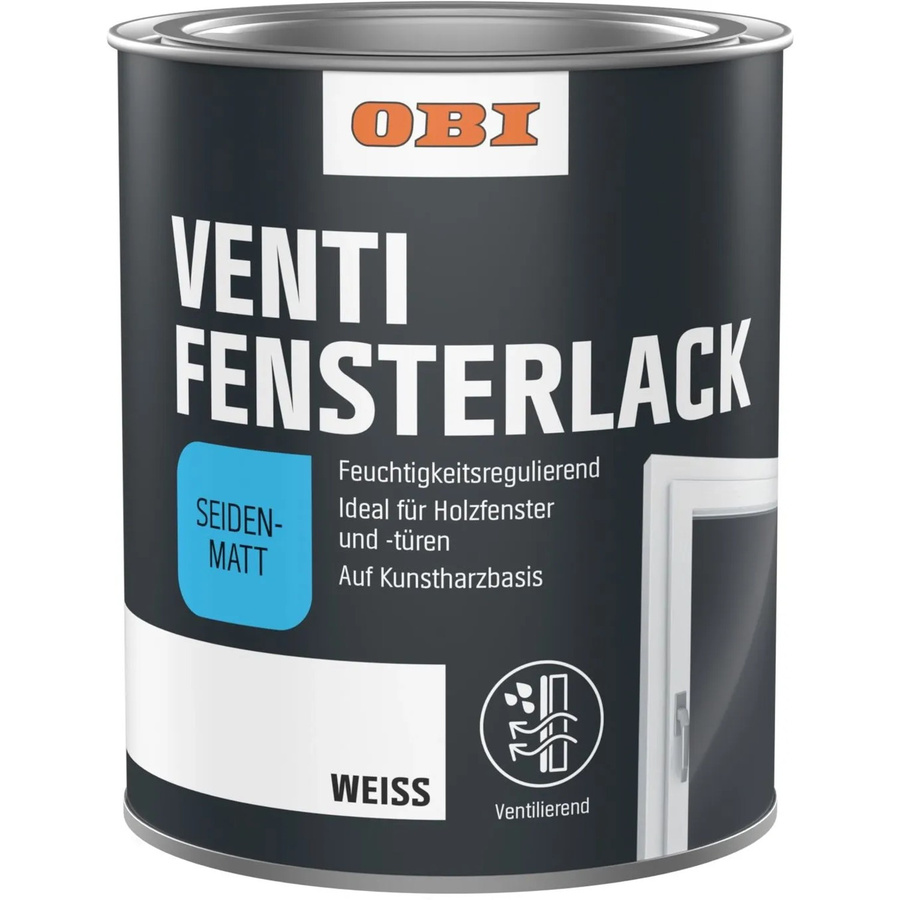 OBI Venti Fensterlack Weiß seidenmatt, lösungsmittelfrei, 0,75 l - Bild 2