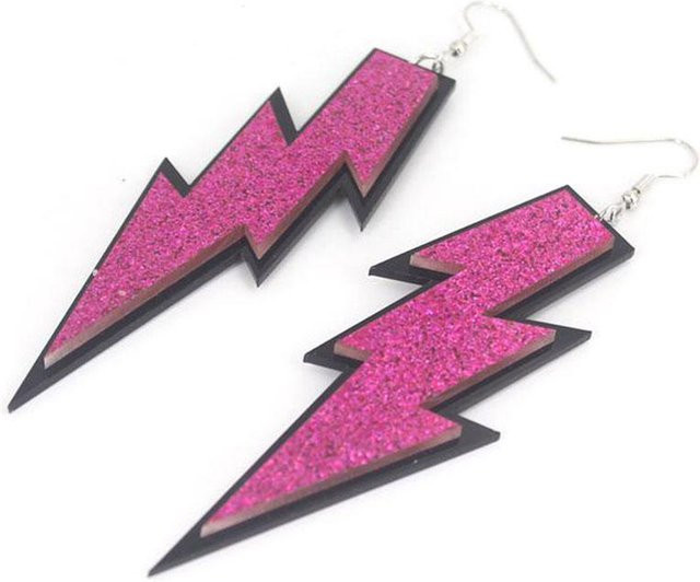 Nadelohrringe Acryl, Silber, Pink, Damen - Bild 1