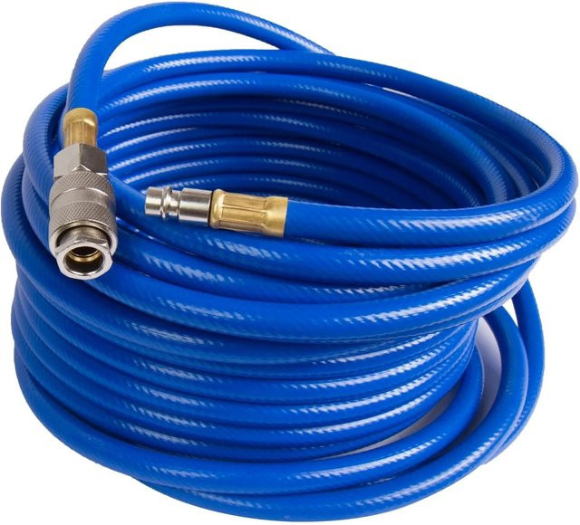 CCLIFE Druckluftschlauch Blau, 10m, 20Bar, 1/4 Zoll mit Schnellkupplung für Kompressor - Bild 1