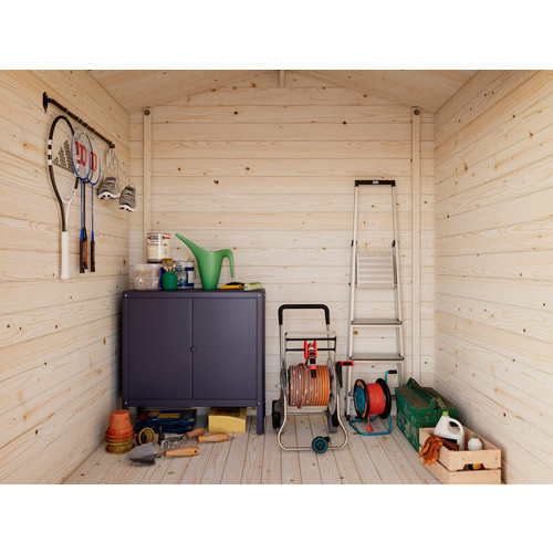 PALMAKO Gartenhaus Vivian aus Fichtenholz in Grau mit Satteldach, B/T/H: 254 x 240 x 229 cm - Bild 2