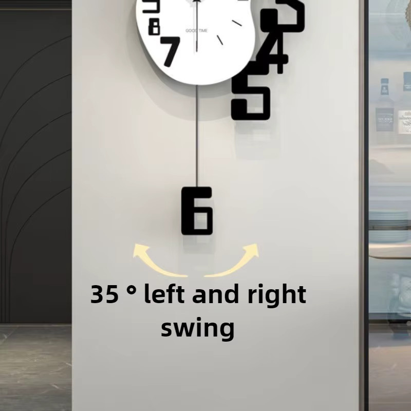 Moderne digitale Wanduhr von Oeny mit stillem Pendel aus Acryl für dein Wohnzimmer - Bild 4