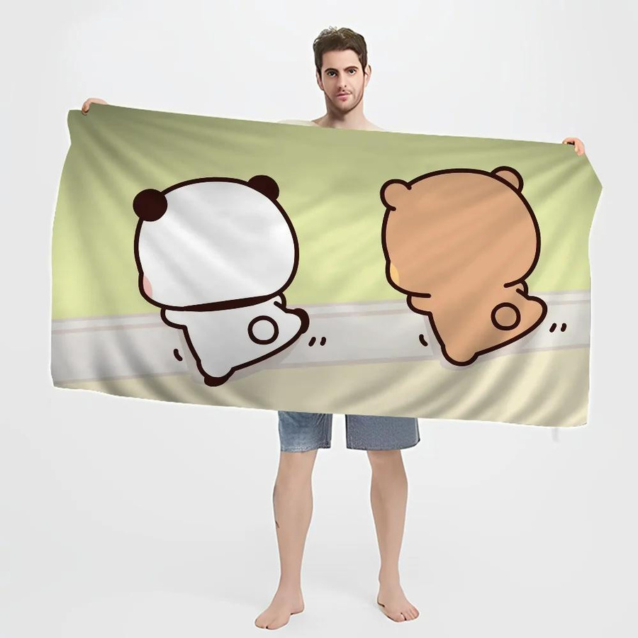 Ka Chen Muxi Bubu und Dudu Cartoon Strandtuch für Kinder in Weiß und Multicolour, B: 40 cm, H: 60 cm - Bild 1