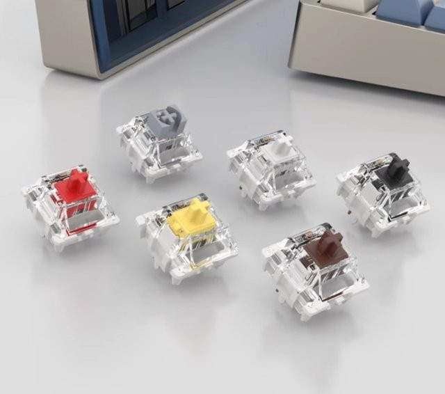 Mechanische Tastatur mit Hot-Swap-fähigen Schaltern und Doppelfeder in Gelb für Gamer - Bild 1