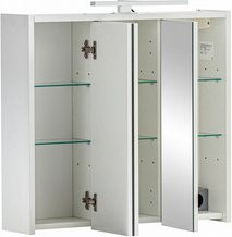 Schildmeyer LED-Spiegelschrank Palermo in Weiß matt mit integrierter Beleuchtung und Glasfronten, B/H/T: 65 x 62,7 x 16 cm - Bild 1