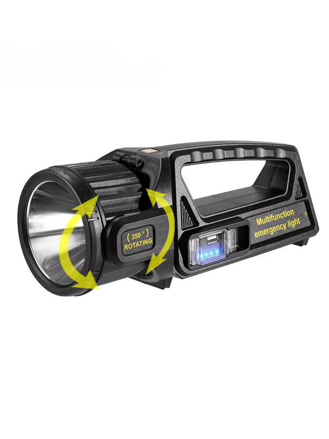 ESMARTER P50 Solar-LED-Taschenlampe, tragbarer USB-aufladbarer Suchscheinwerfer, wasserdicht, Schwarz - Bild 6