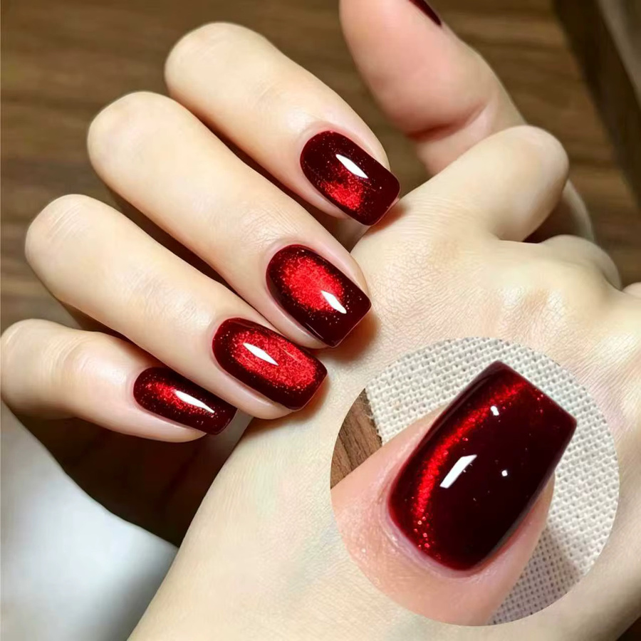 4 Seasons Classic Red Cat Eye Gel, Rot, schimmernd - Bild 4