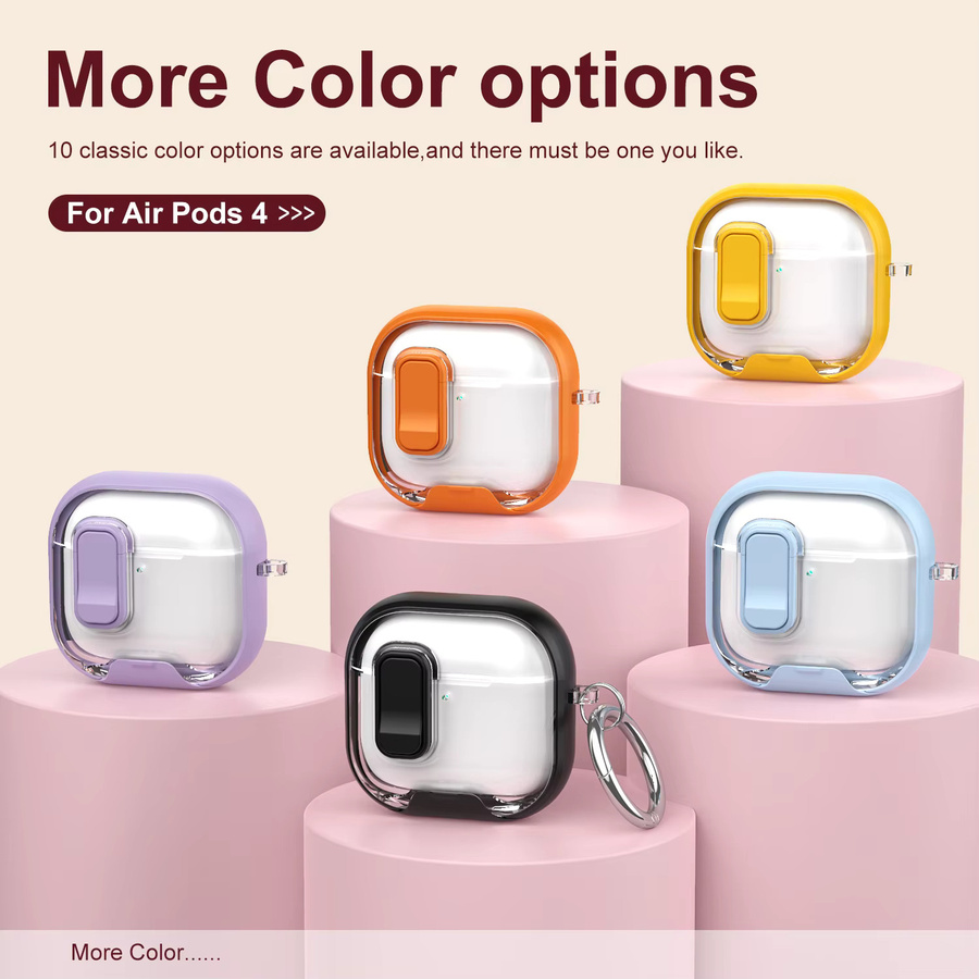Transparente Kristall Schutzhülle aus TPU für AirPods Pro 1, 2, 3 und AirPods 4 mit Switch Lock Cover - Bild 2