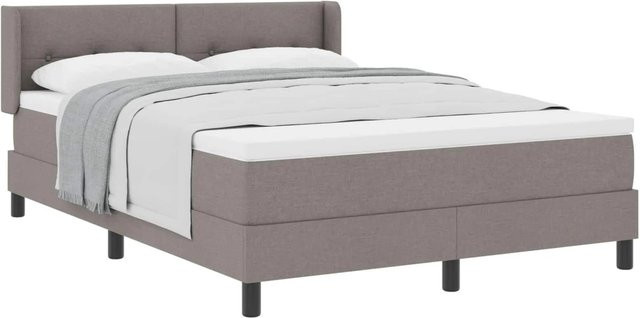 vidaXL Boxspringbett Hybrid mit Kopfteil und Kissen in Taupe, B/T/H: 140 x 200 x 280 cm - Bild 1