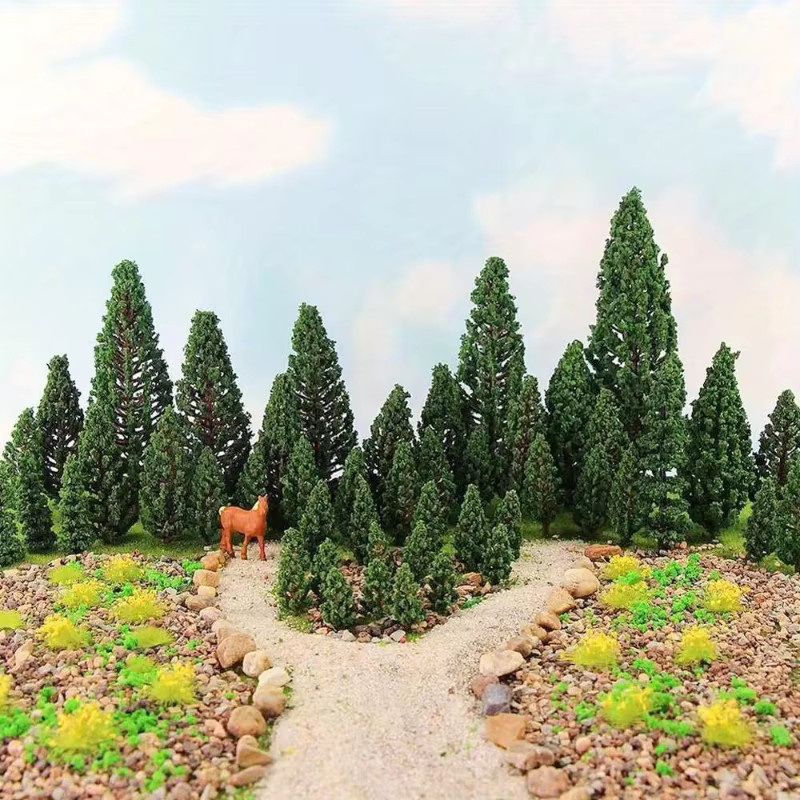16 Stück Miniatur-Modellbäume aus grünem Kunststoff für deine Mikrolandschaftsdekoration - Bild 5