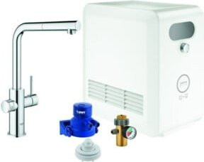 Grohe Spültisch-Einhebelmischer Blue Professional mit L-Auslauf, Ausziehbarem Brausekopf und Schwenkauslauf, Chrom - Bild 1