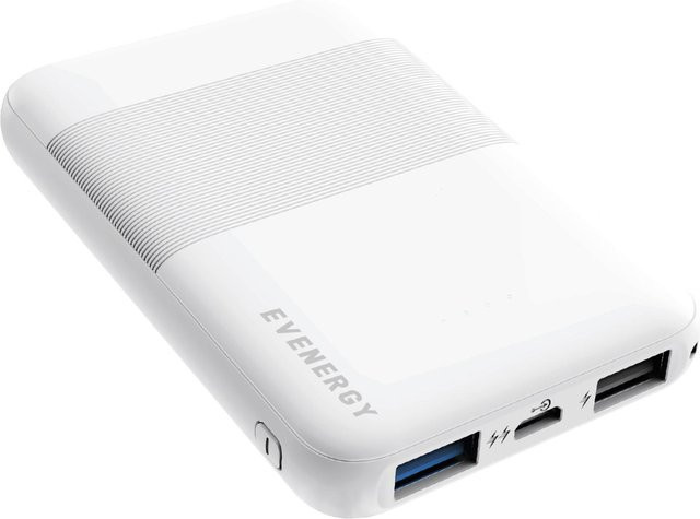 SBS Fast Charge Power Bank 5000 mAh mit 2 USB-A Ports in Schwarz und Weiß - Bild 1
