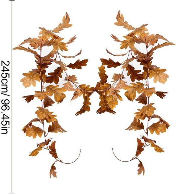 MENGN Top Künstliche Herbstblätter aus Rattan in Braun und Orange zur Dekoration für Halloween, Weihnachten und Heimdekoration - Bild 1