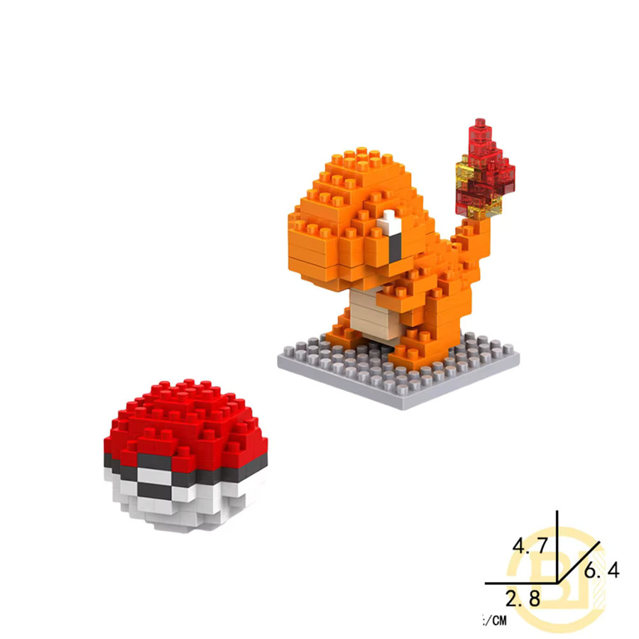 Potdemiel Pokémon Gengar Charmander Snorlax Squirtle Bulbasaur Partikel-Bausteine, Desktop-Ornament - Bild 2