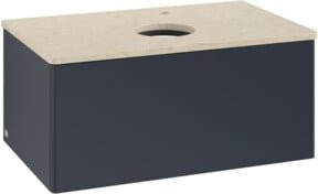 V&B Waschtischunterschrank Antao ohne Frontstruktur in Mattweiß mit Beleuchtung, B/T/H: 80 x 50 x 36 cm - Bild 1