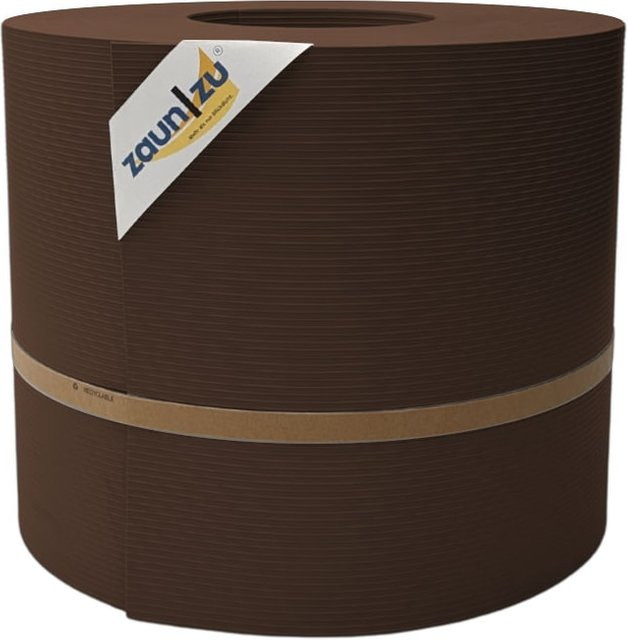 zaun zu Sichtschutzstreifen Rille Maxi für Doppelstabmatten, Braun, Höhe: 24 cm, 50 m Rolle - Bild 1