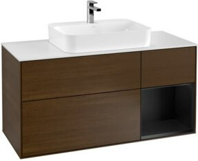 V&B Waschtischunterschrank Finion mit Wandbeleuchtung, Farbe: Weiß, B/T/H: 120 x 50,1 x 50,1 cm - Bild 1