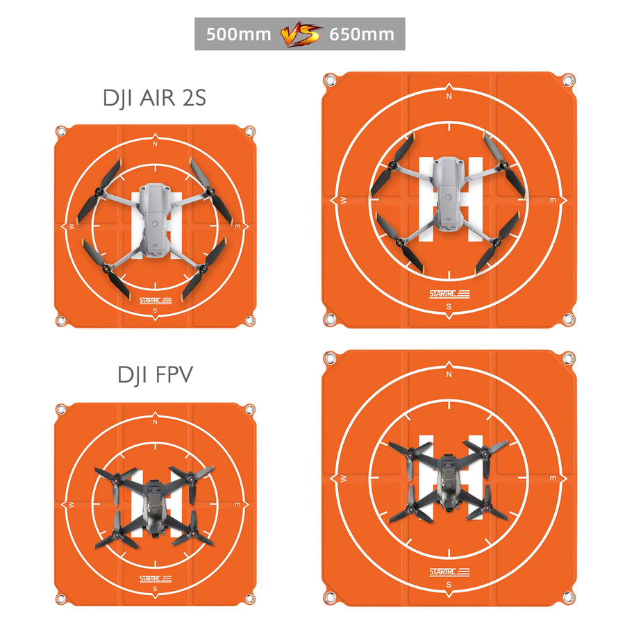 DJI Mavic 3 Landeplattform Sicherheits-Landematte, faltbar und wasserdicht, Farbe: Orange, Durchmesser: 65 cm - Bild 2