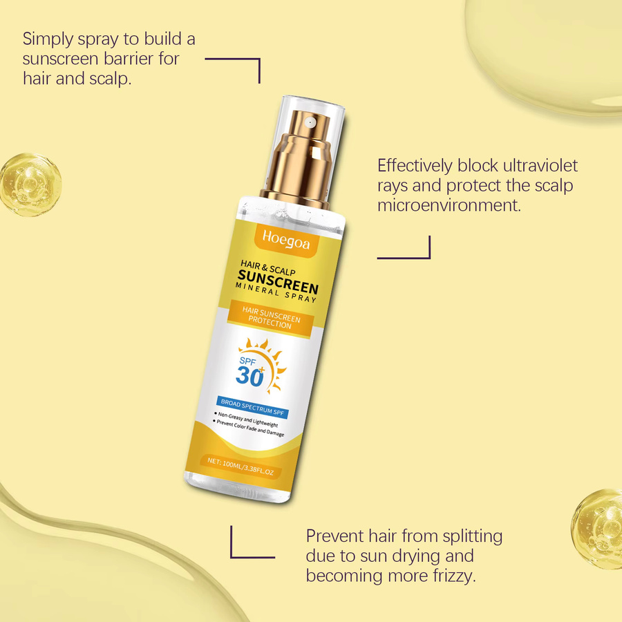 HOEGOA Kopfhautschutz-Sonnenschutzspray, trockenes und coloriertes Haar, Unisex - Bild 2