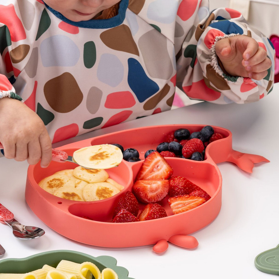 Fackelmann Mini Cooking Teller mit Saugnapf aus Silikon, Wal, Orange, Durchmesser: 27,0 cm - Bild 2