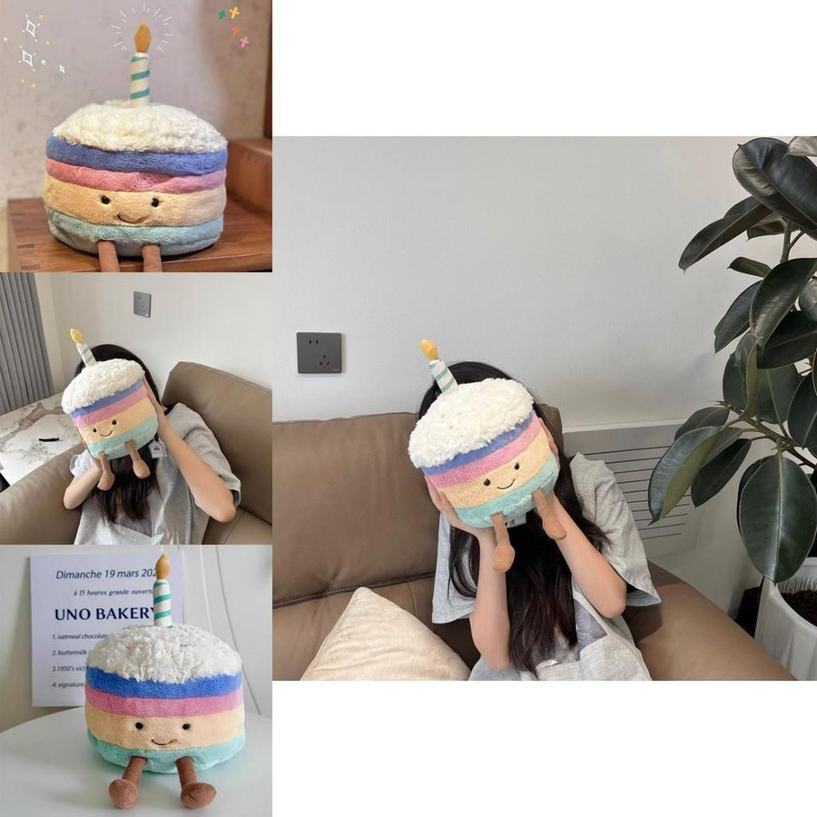 Jellycat Regenbogen-Geburtstagskuchen Plüschkissen in Bunt/Mehrfarbig - Bild 3