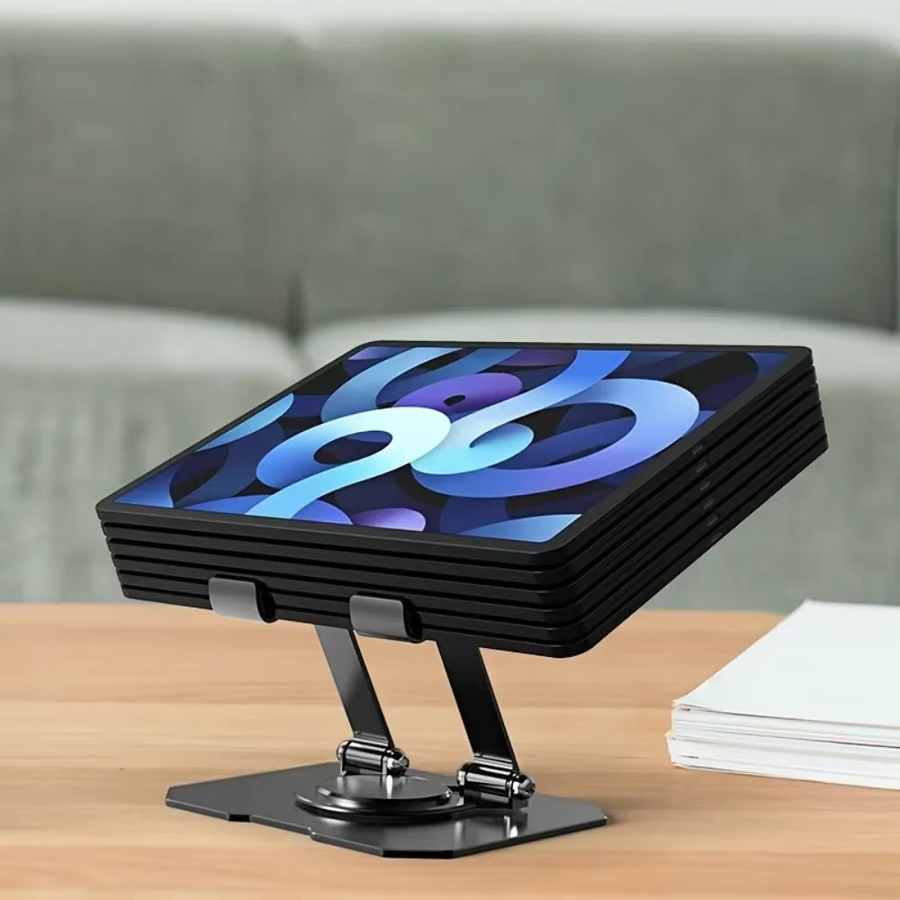 Universal Tablet-Ständer 360 Grad drehbar und verstellbar, Desktop-Halter für iPhone, Samsung, Xiaomi und Huawei, Schwarz - Bild 4
