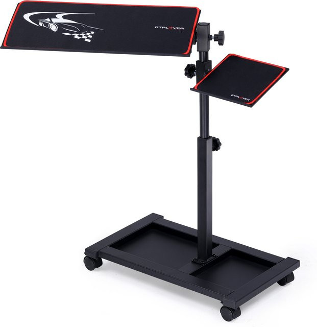 GTPLAYER Ergonomische Tastatur- und Maushalterung in Schwarz, höhenverstellbar von 58 bis 83 cm, mit Rollen, Tastaturpad und Mauspad für Home Office und Gaming - Bild 1