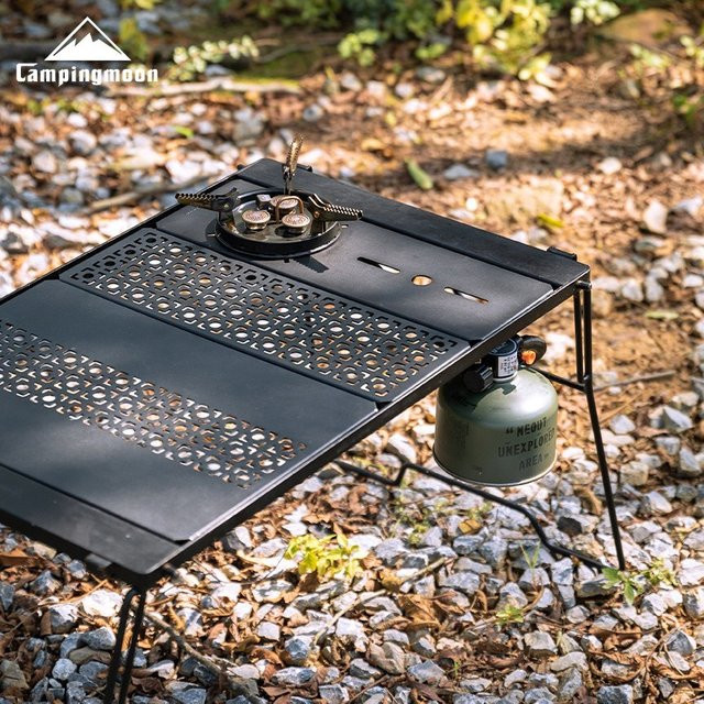 CAMPINGMOON KR-25 IGT Camping Kocher-Einheitstafel als Teetisch und Mittelplatte, Schwarz - Bild 1